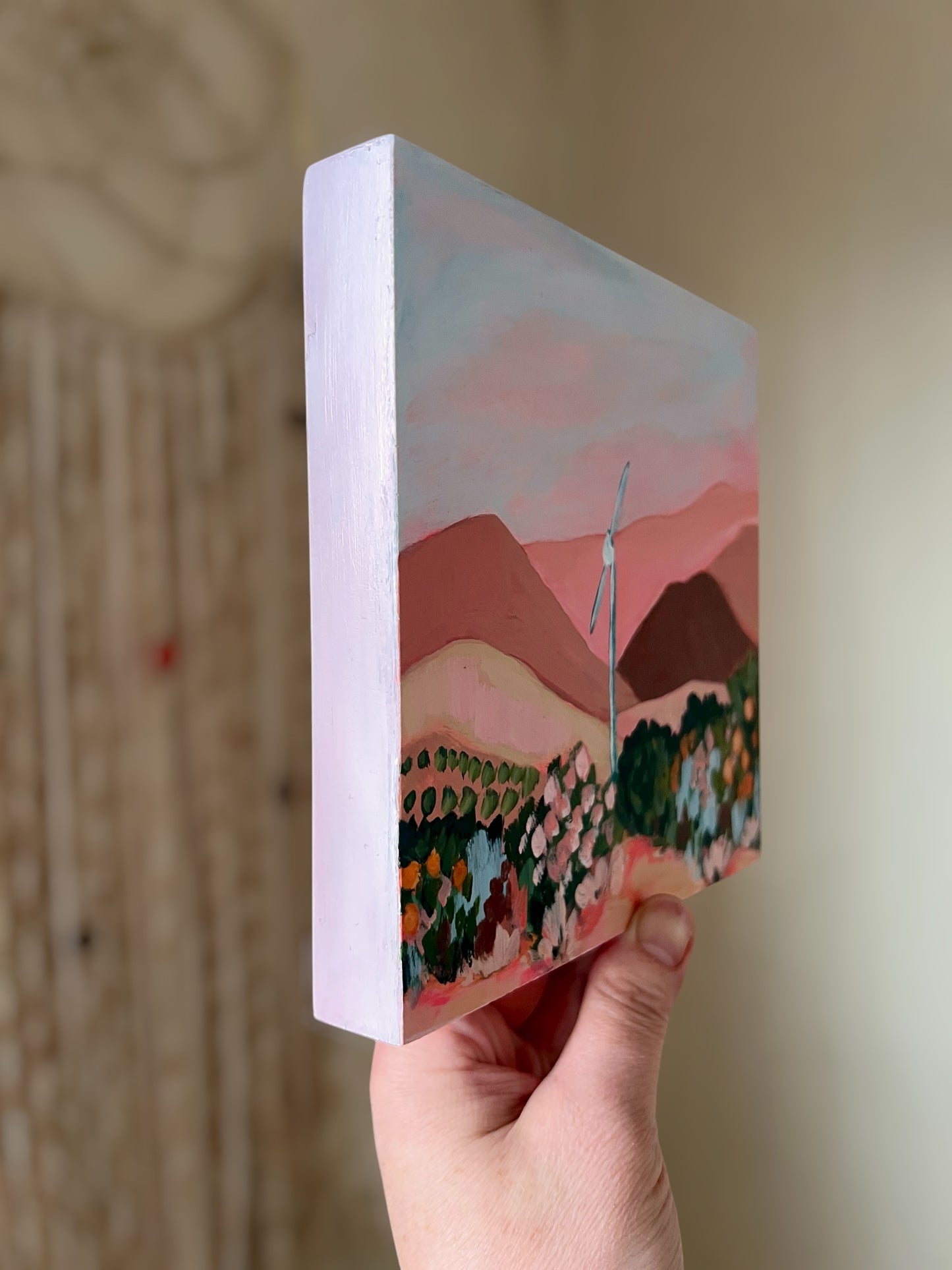 Ojai California Painting: Abstract Mountain Art, Topa Topa Mountains