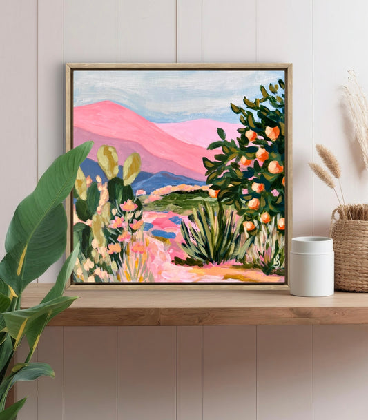 "Valley In Bloom" - Original Painting " 8"x8"