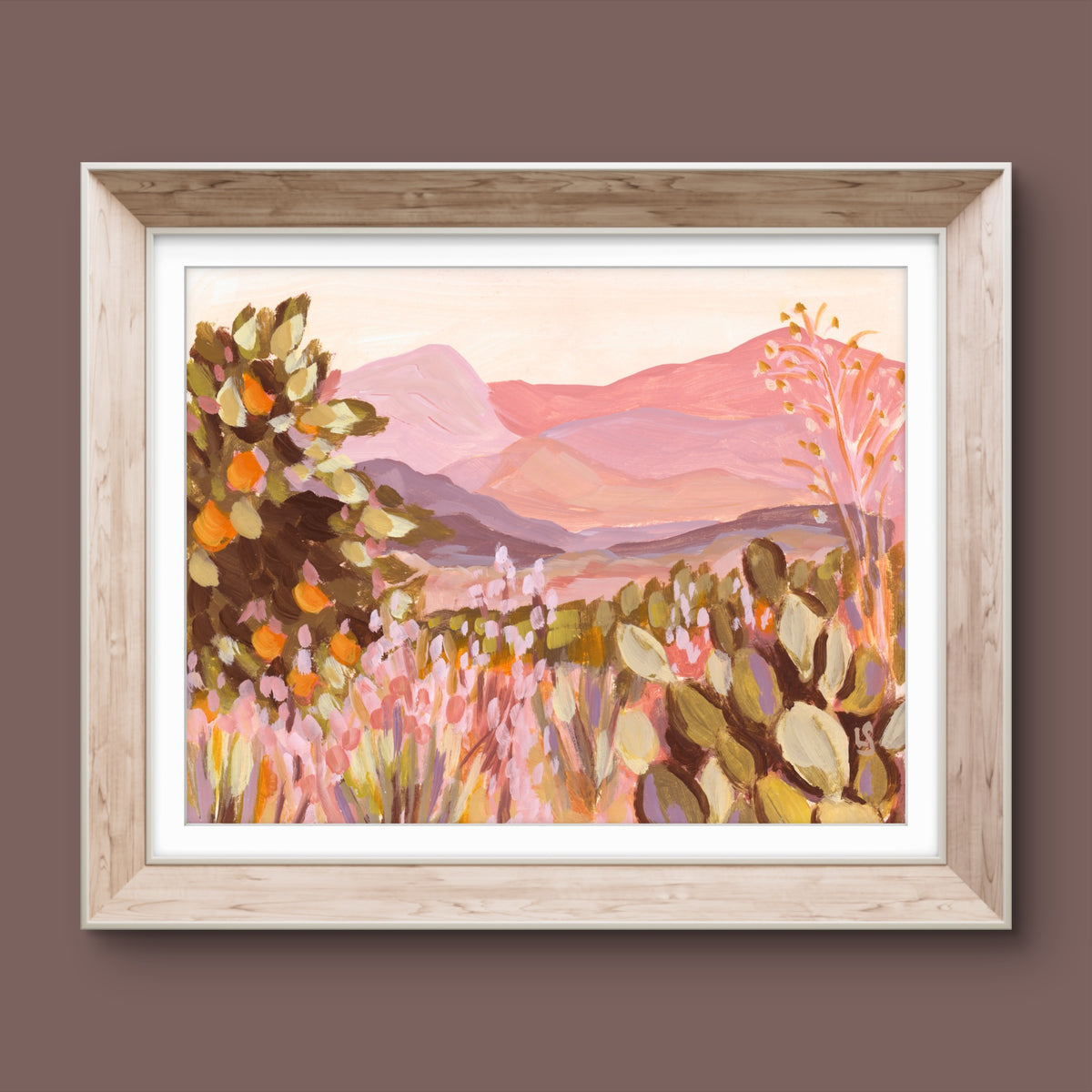 Blush Valley: PRINT Abstract Mountain Art, Ojai Californa