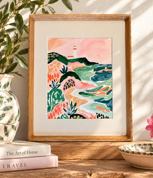 Original Painting "Wild Coast Beacon" - Coastal Landscape Art