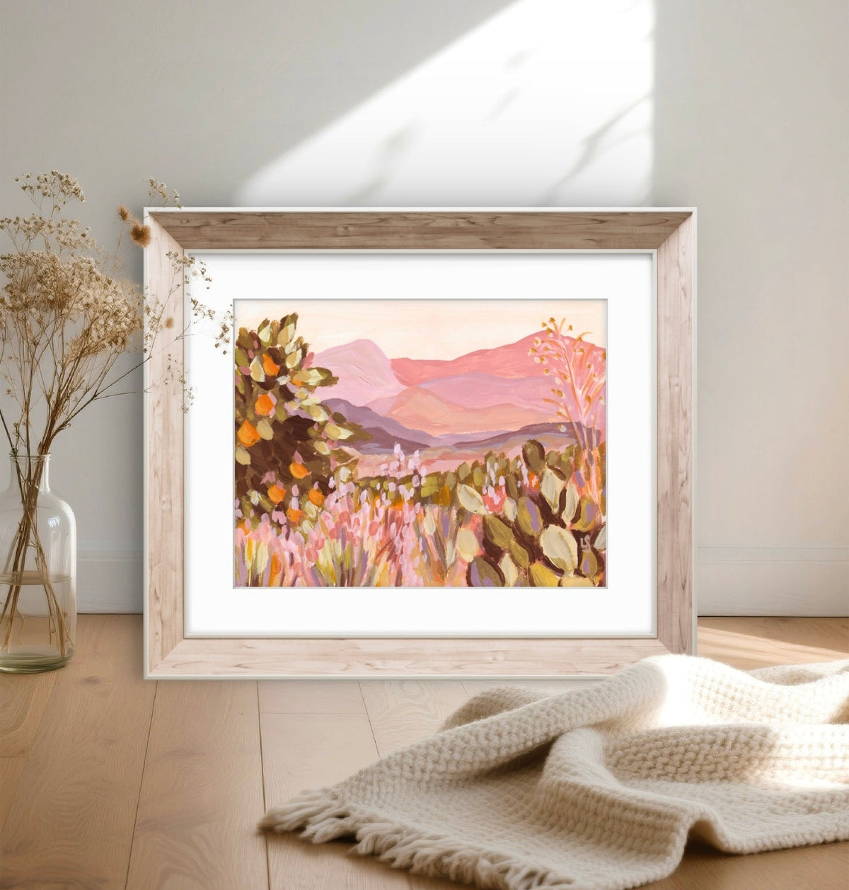 Blush Valley: PRINT Abstract Mountain Art, Ojai Californa