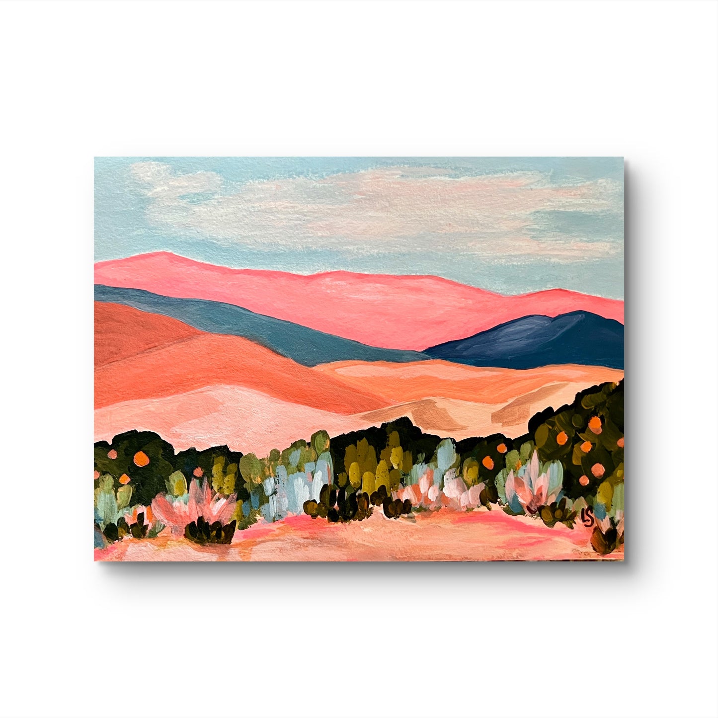Ojai California Painting: Abstract Mountain Art, Topa Topa Mountains