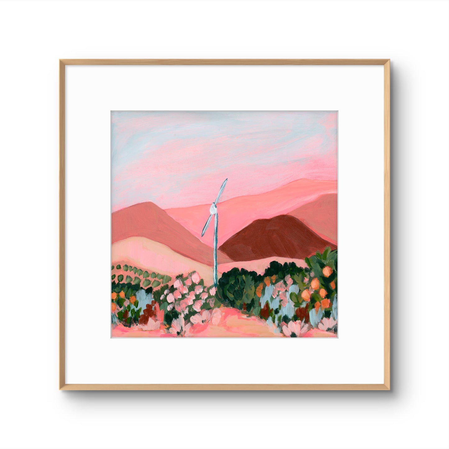 Ojai Print: Abstract Mountain Art, Ojai Valley Orange Farm