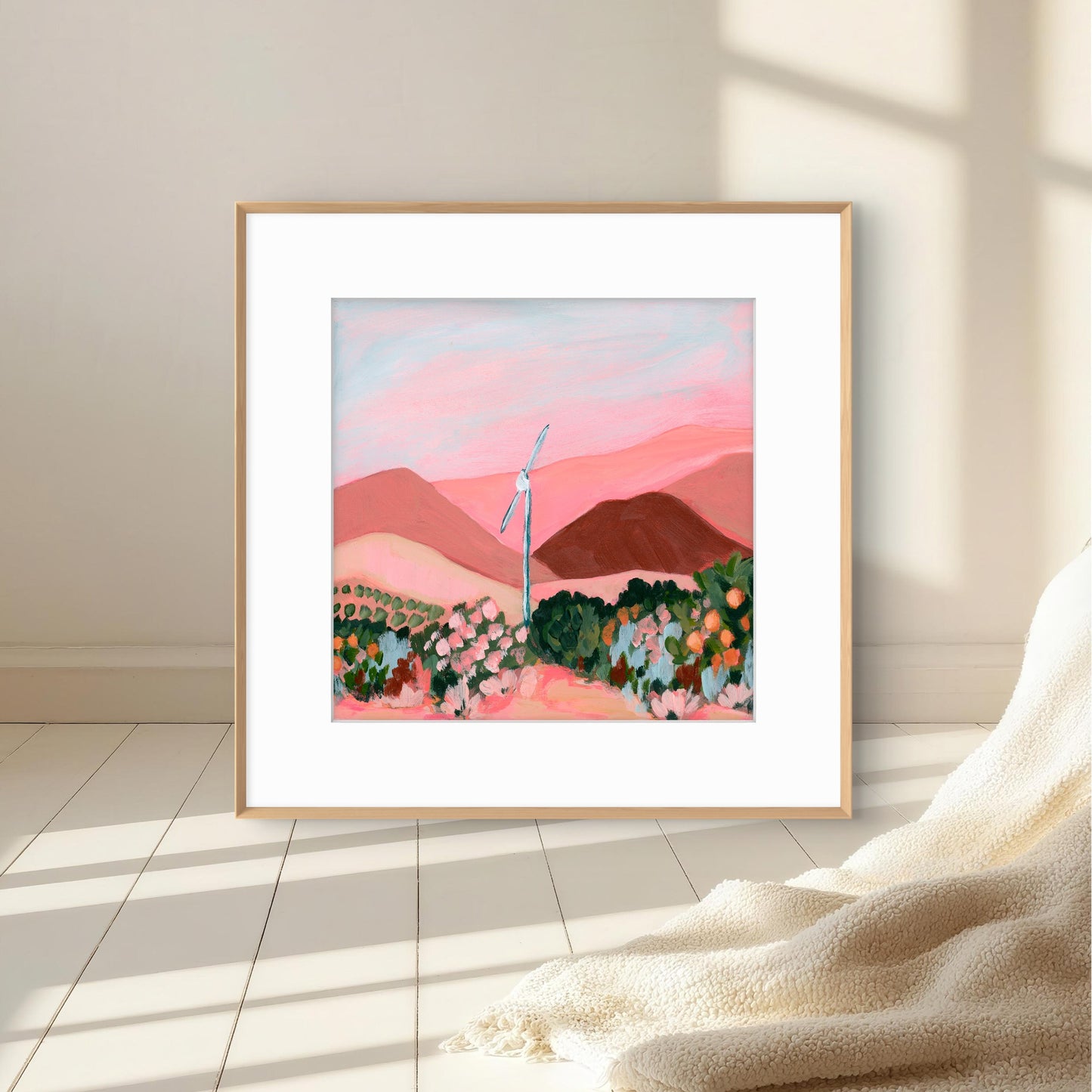 Ojai Print: Abstract Mountain Art, Ojai Valley Orange Farm