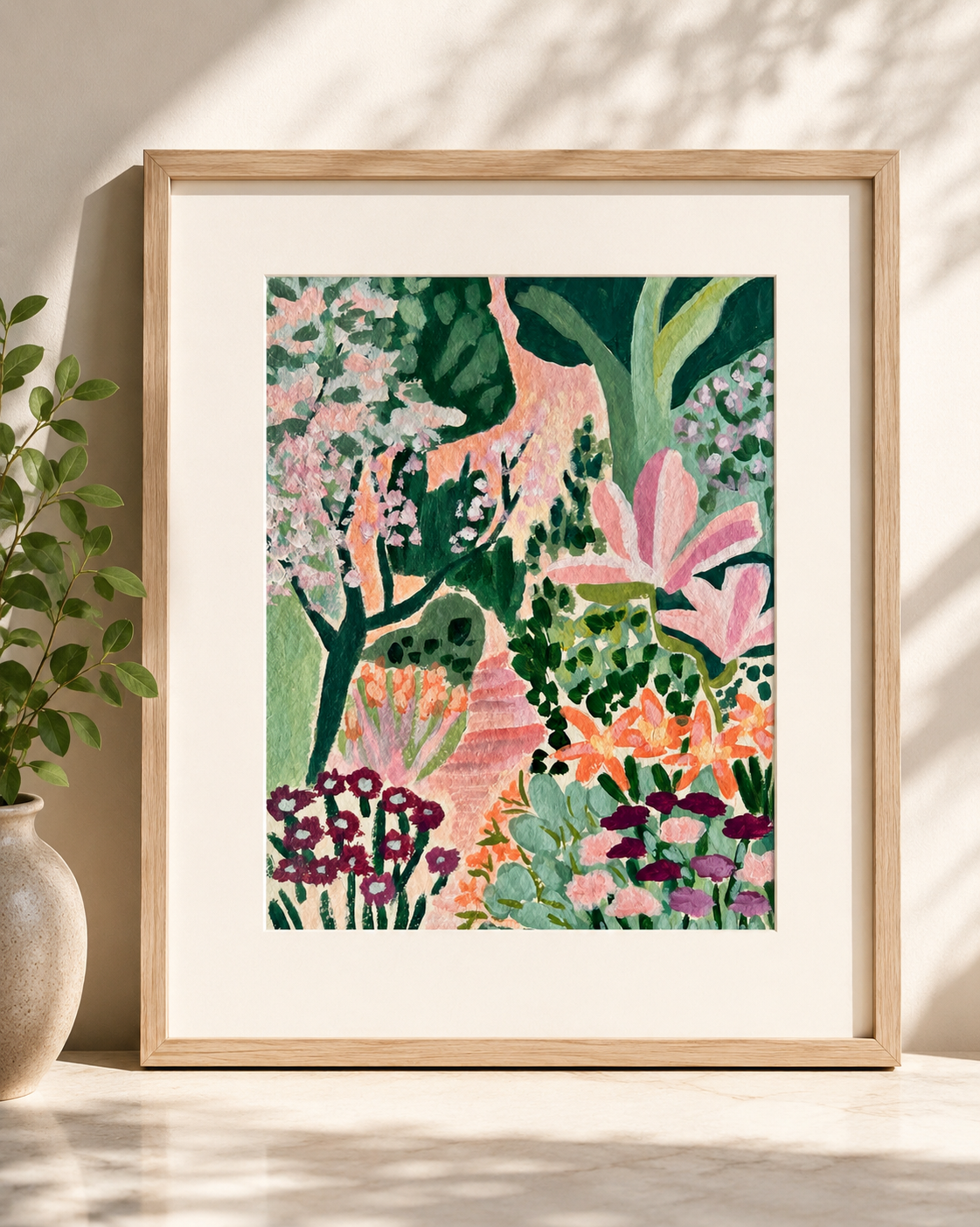 Original Painting: "Blossom Trail" PNW Botanical Art 8"x10"