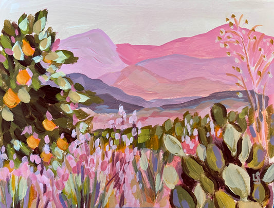 "Blush Valley" - Original Painting 9"x7"