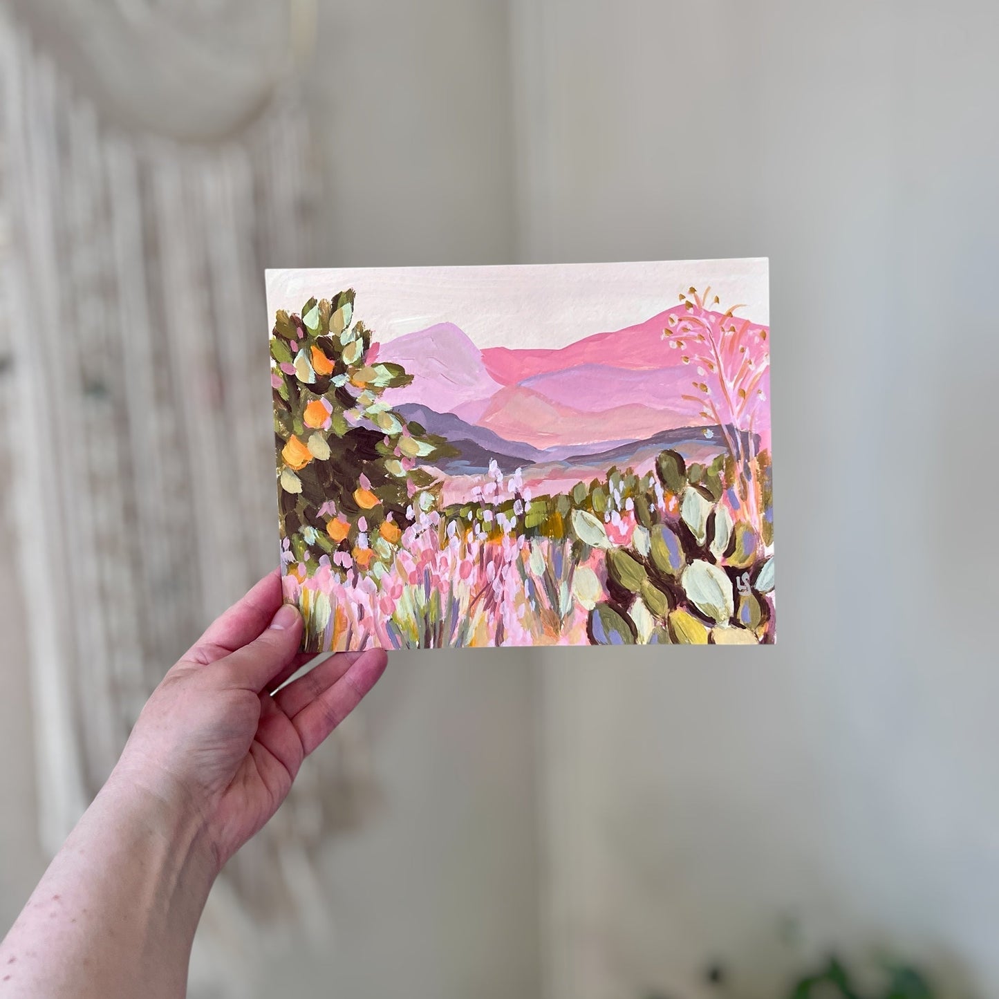 "Blush Valley" - Original Painting 9"x7"