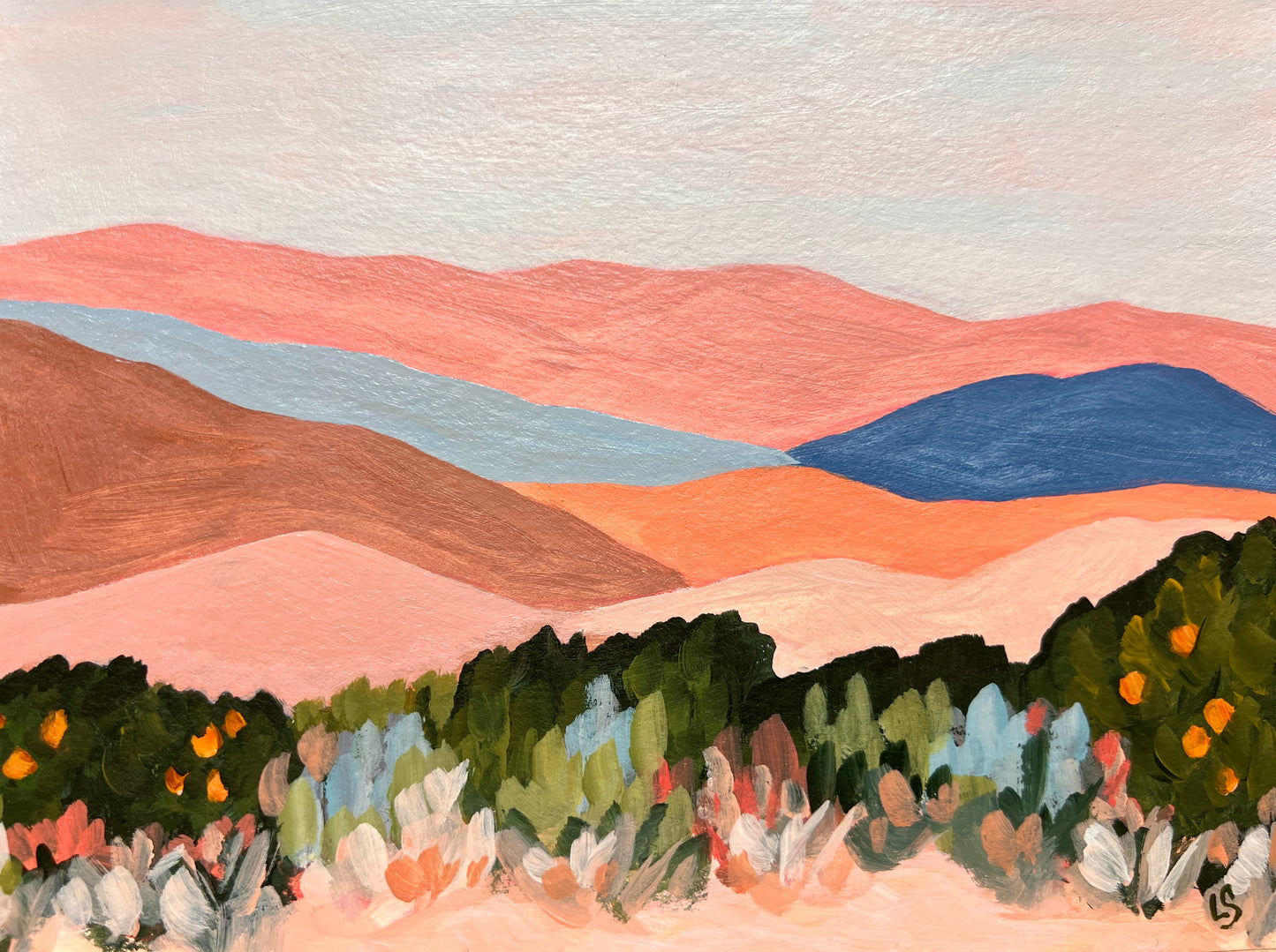Ojai California Painting: Abstract Mountain Art