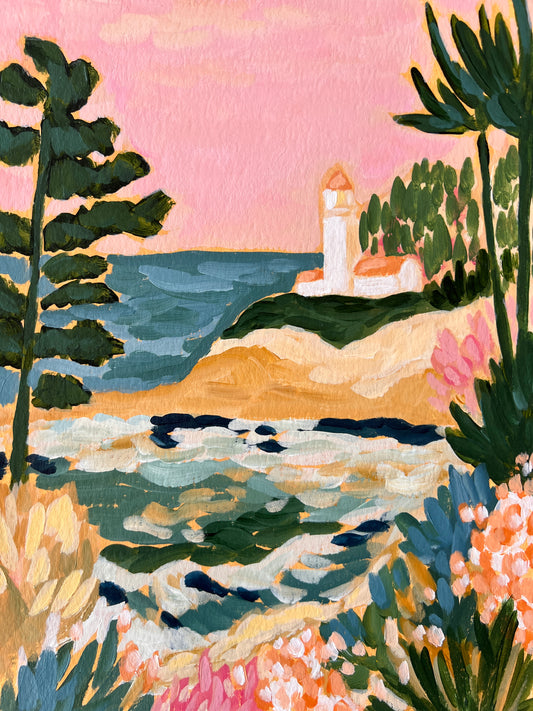 Original Painting: Oregon Coast Lighthouse 8"x10"
