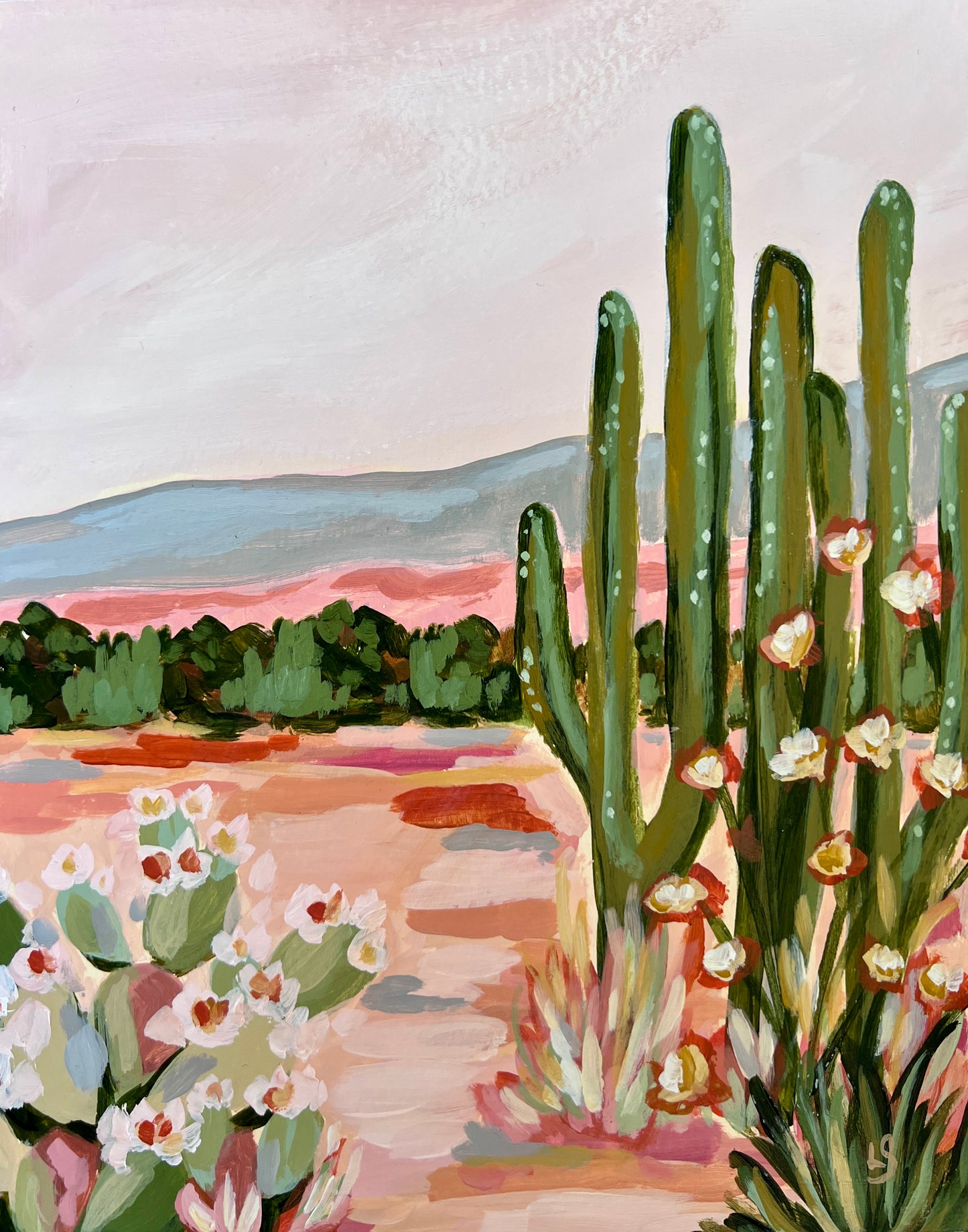 "Desert Bloom" - Original Painting 8"x10"