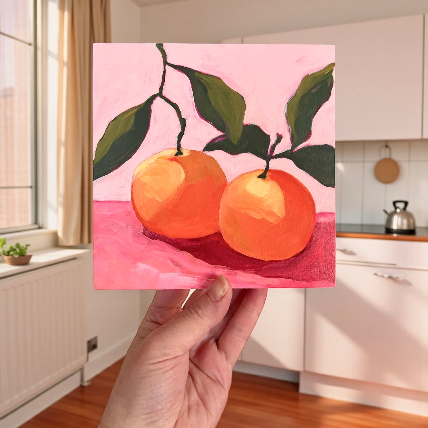 "Pretty in Pink" - Original Art 6" x 6"