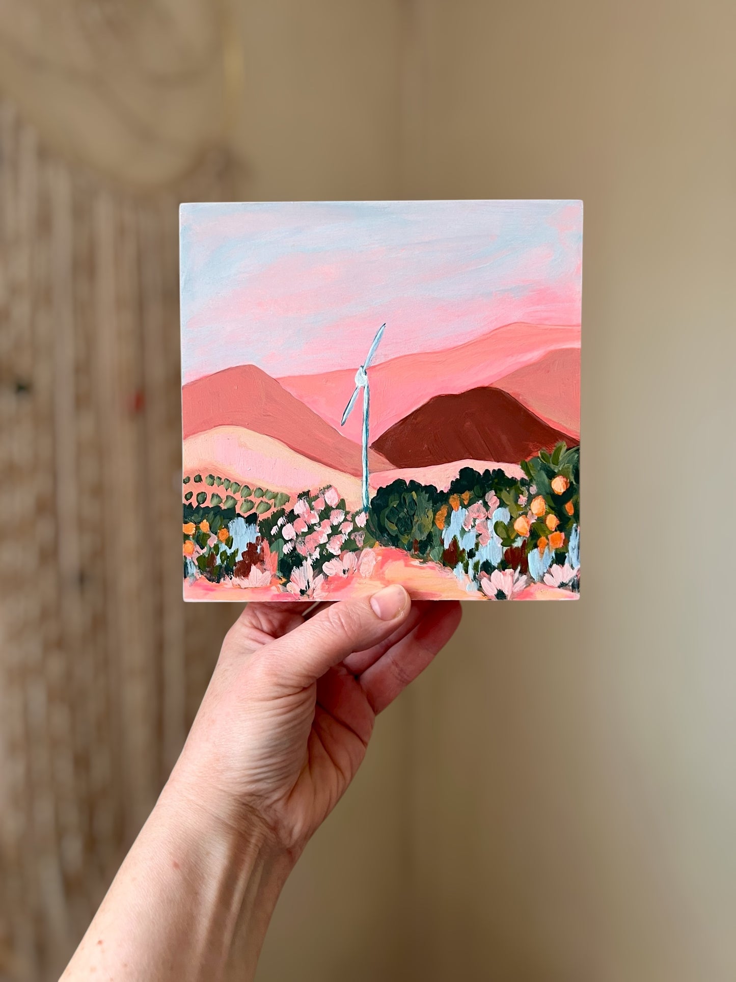 Ojai California Painting: Abstract Mountain Art, Topa Topa Mountains