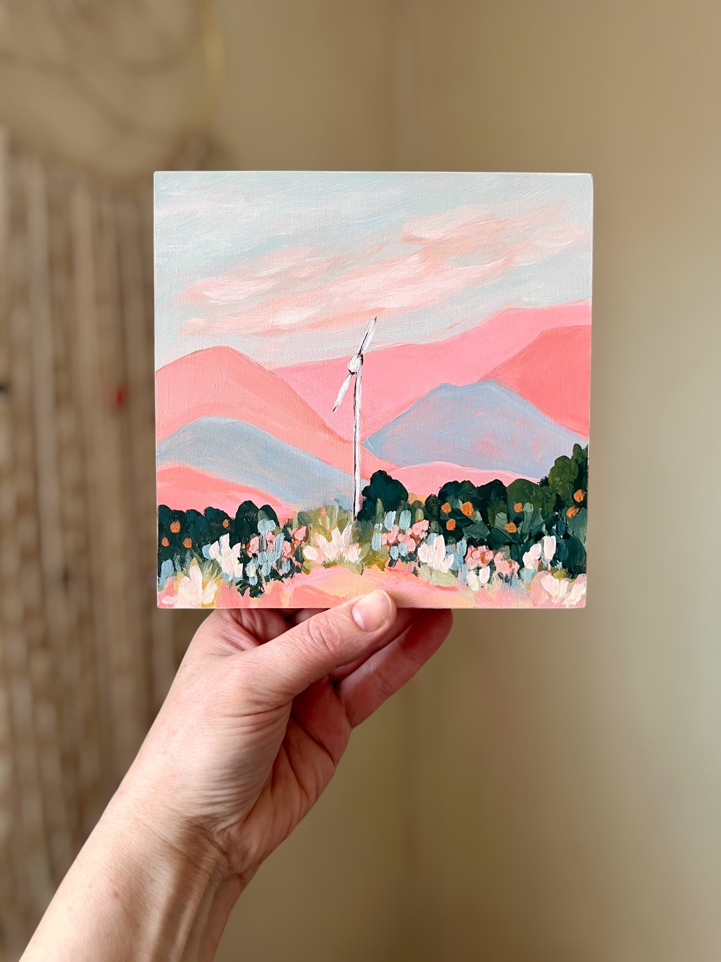 Ojai California Painting: Abstract Mountain Art, Topa Topa Mountains