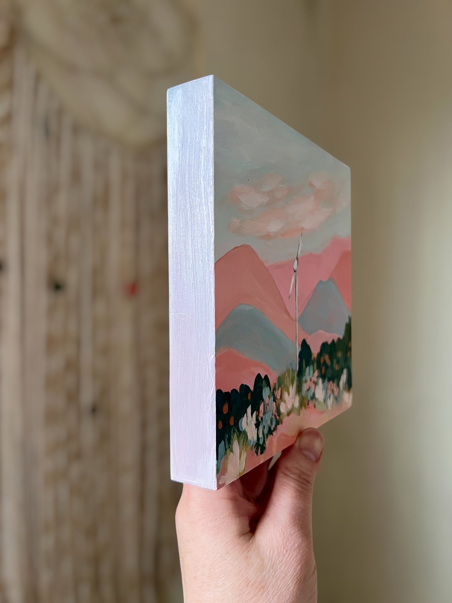 Ojai California Painting: Abstract Mountain Art, Topa Topa Mountains