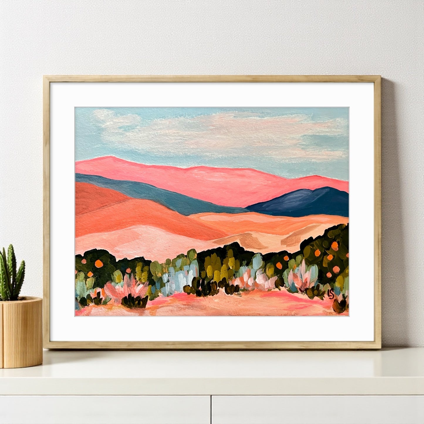 Ojai California Painting: Abstract Mountain Art, Topa Topa Mountains