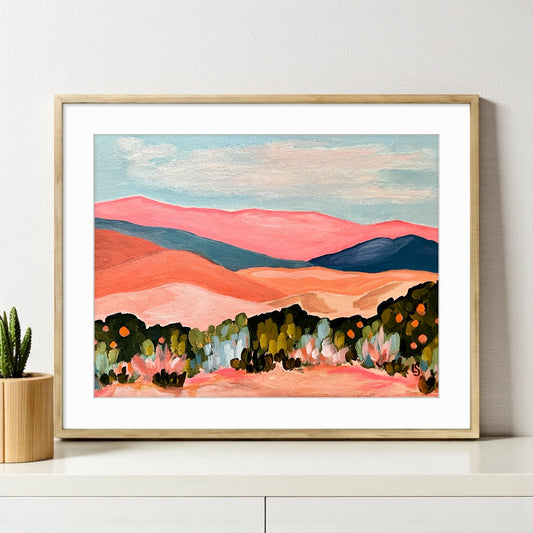 Ojai California Painting: Abstract Mountain Art, Topa Topa Mountains