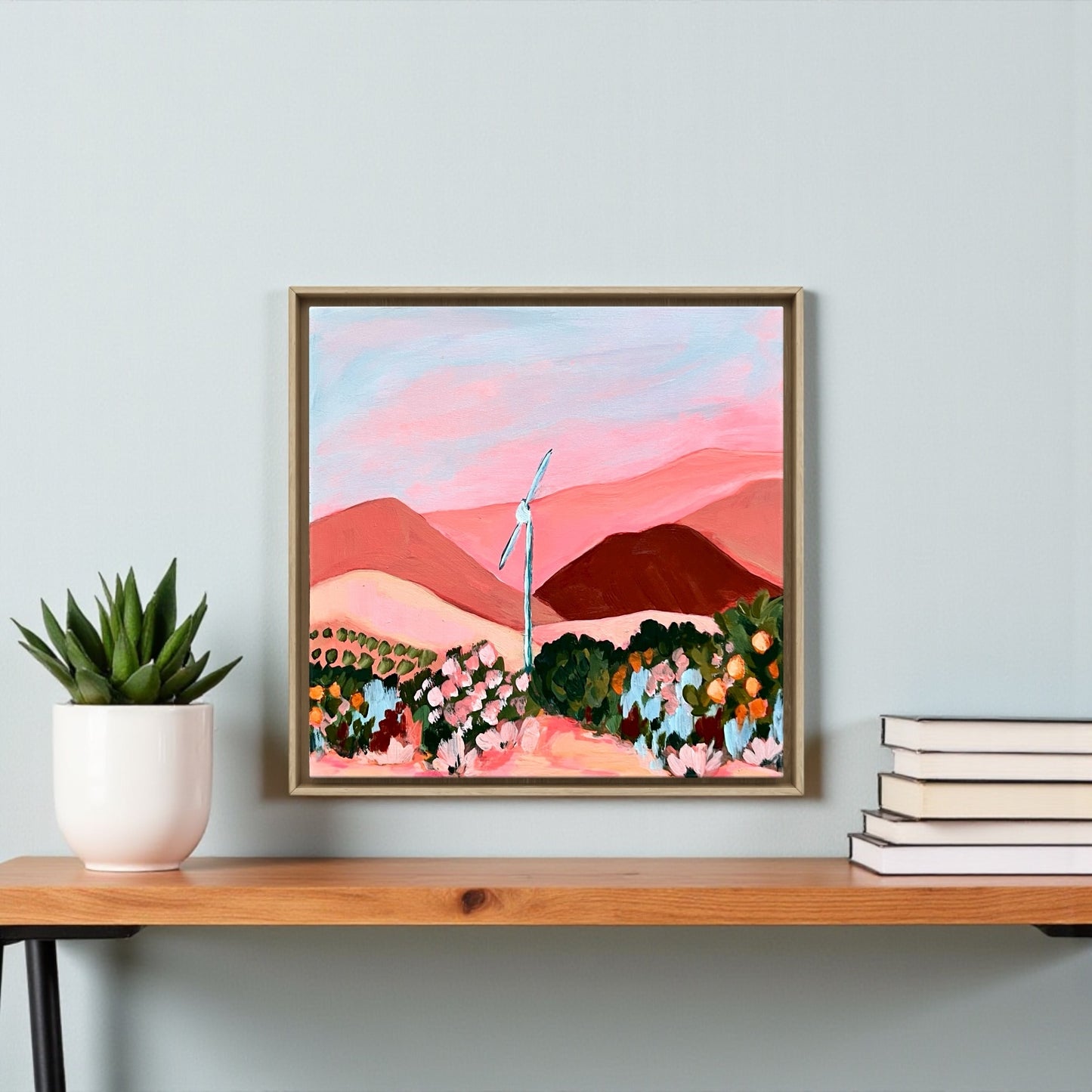 Ojai California Painting: Abstract Mountain Art, Topa Topa Mountains