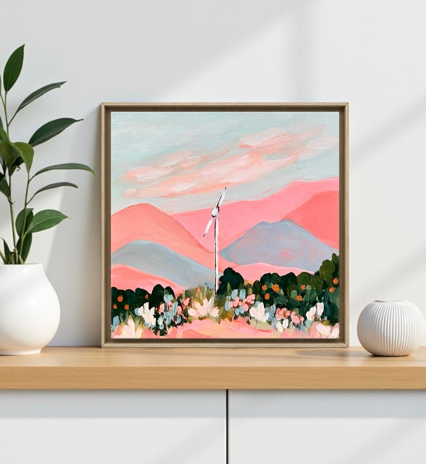 Ojai California Painting: Abstract Mountain Art, Topa Topa Mountains