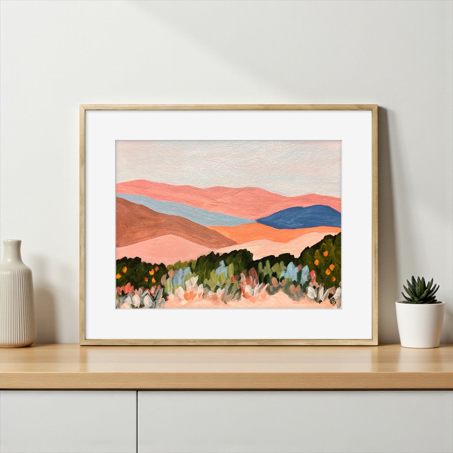 Ojai California Painting: Abstract Mountain Art