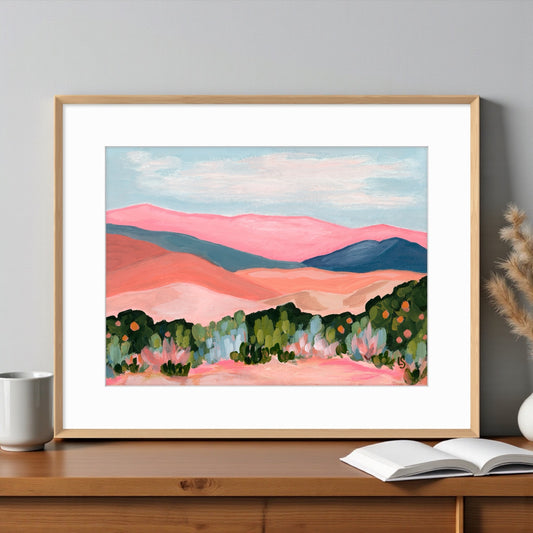 Ojai Print: Abstract Mountain Art, Topa Topa Mountains