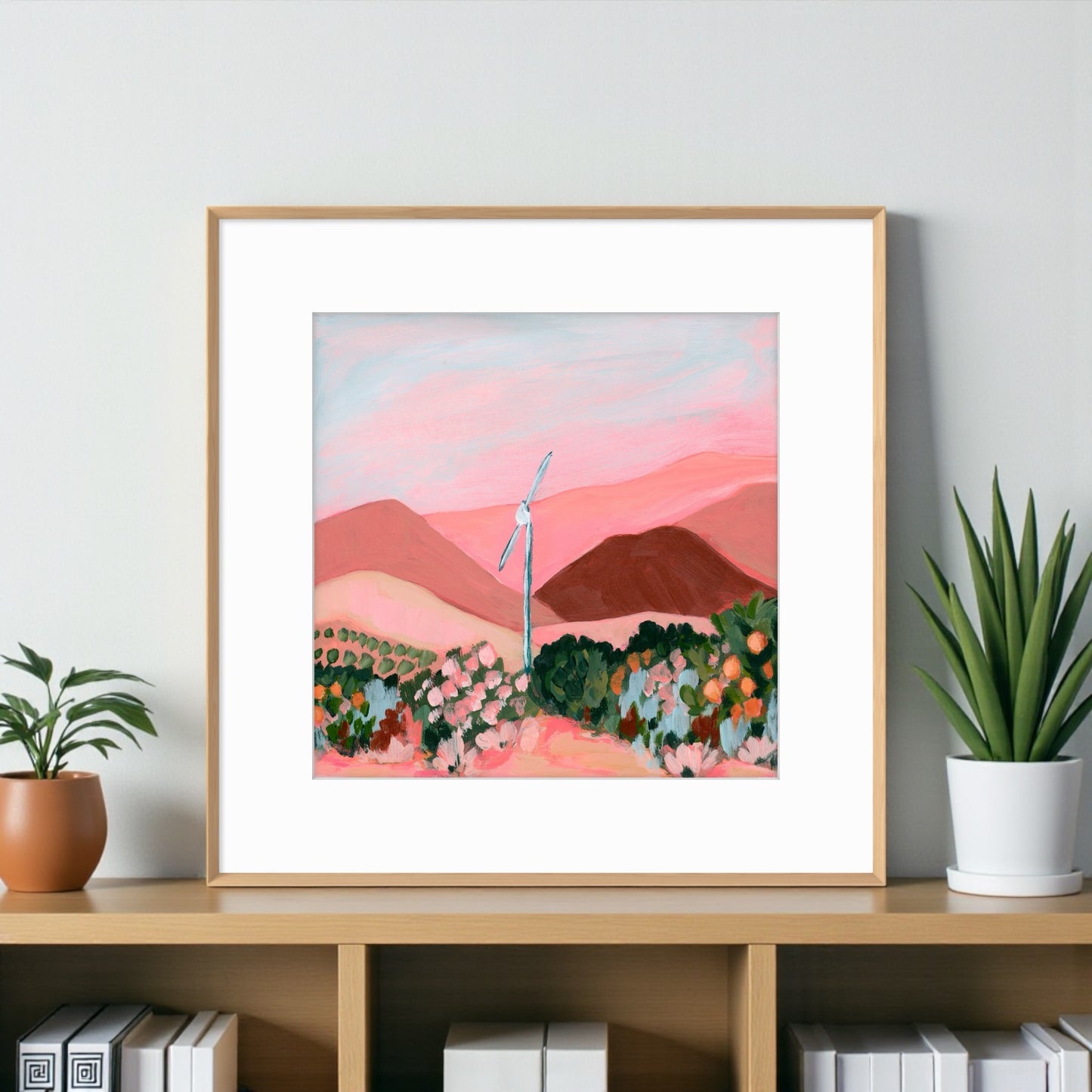 Ojai Print: Abstract Mountain Art, Ojai Valley Orange Farm