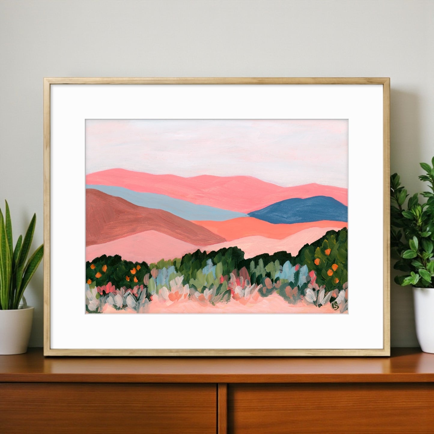 Ojai Print: Abstract Mountain Art, Topa Topa Mountains