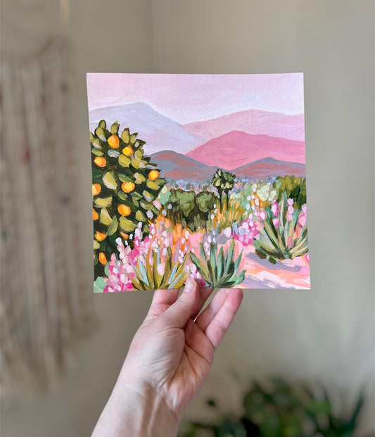 "Topa Topa Light" - Original Painting 8"x 8"