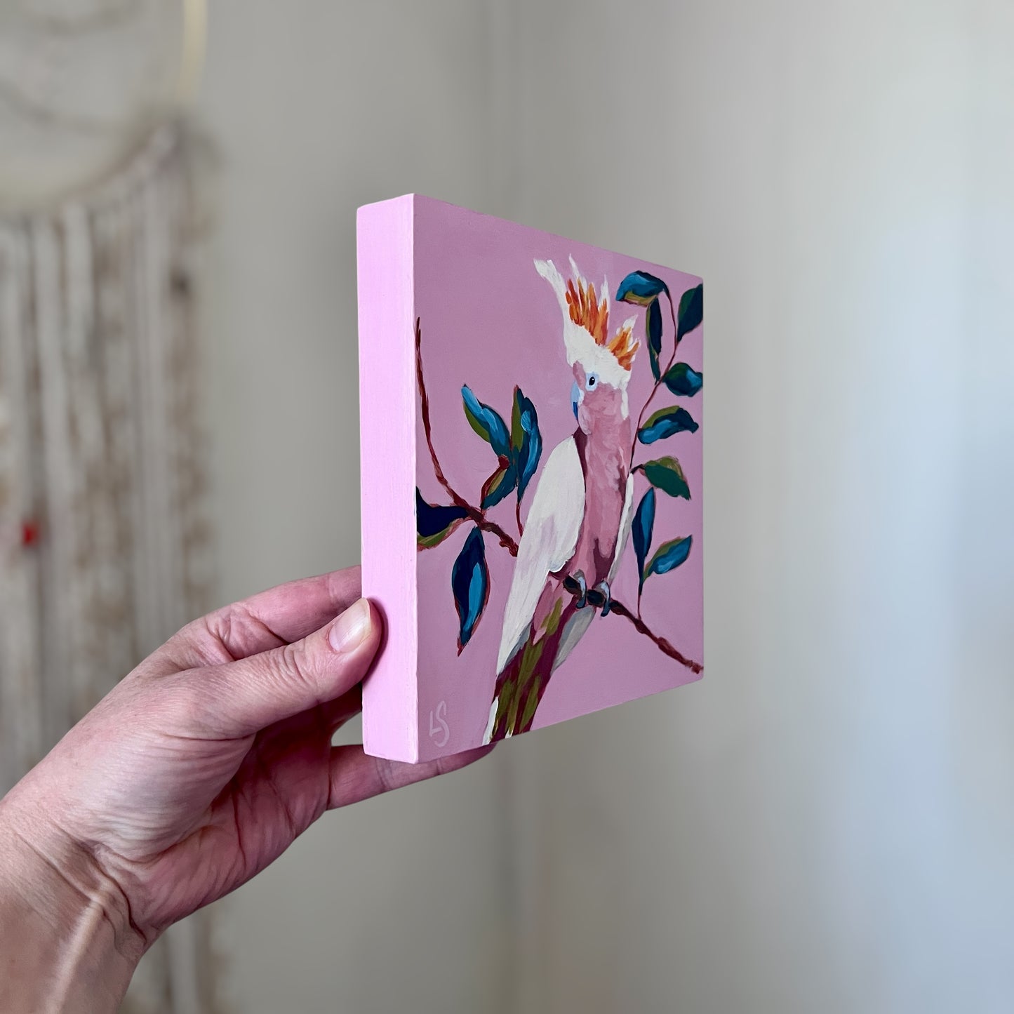 "Fiammetta" - Little Flame (Italian), Pink Cockatoo Original Painting