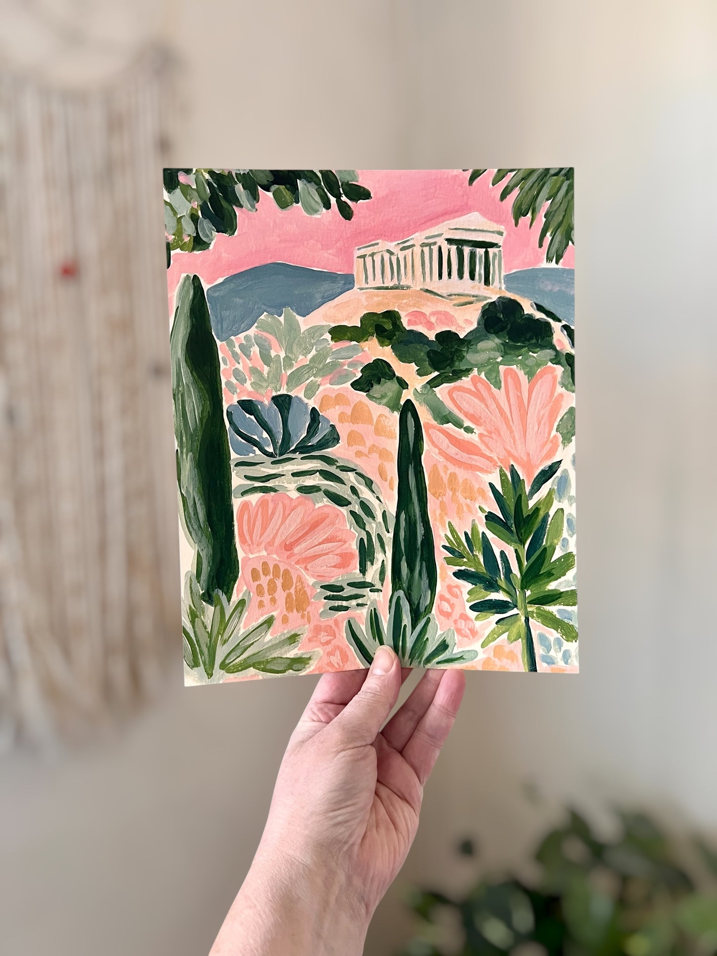 Original Painting: "Athens in Pink "8"x10"