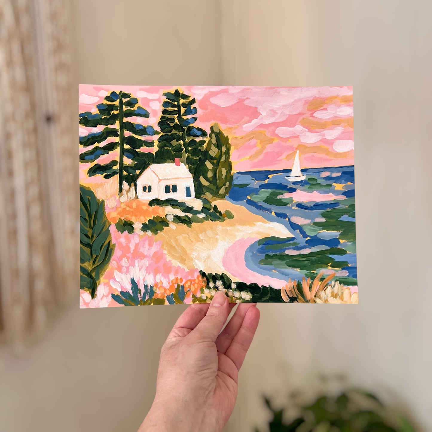 Original Painting: Pacific Northwest Cottage 8"x10"