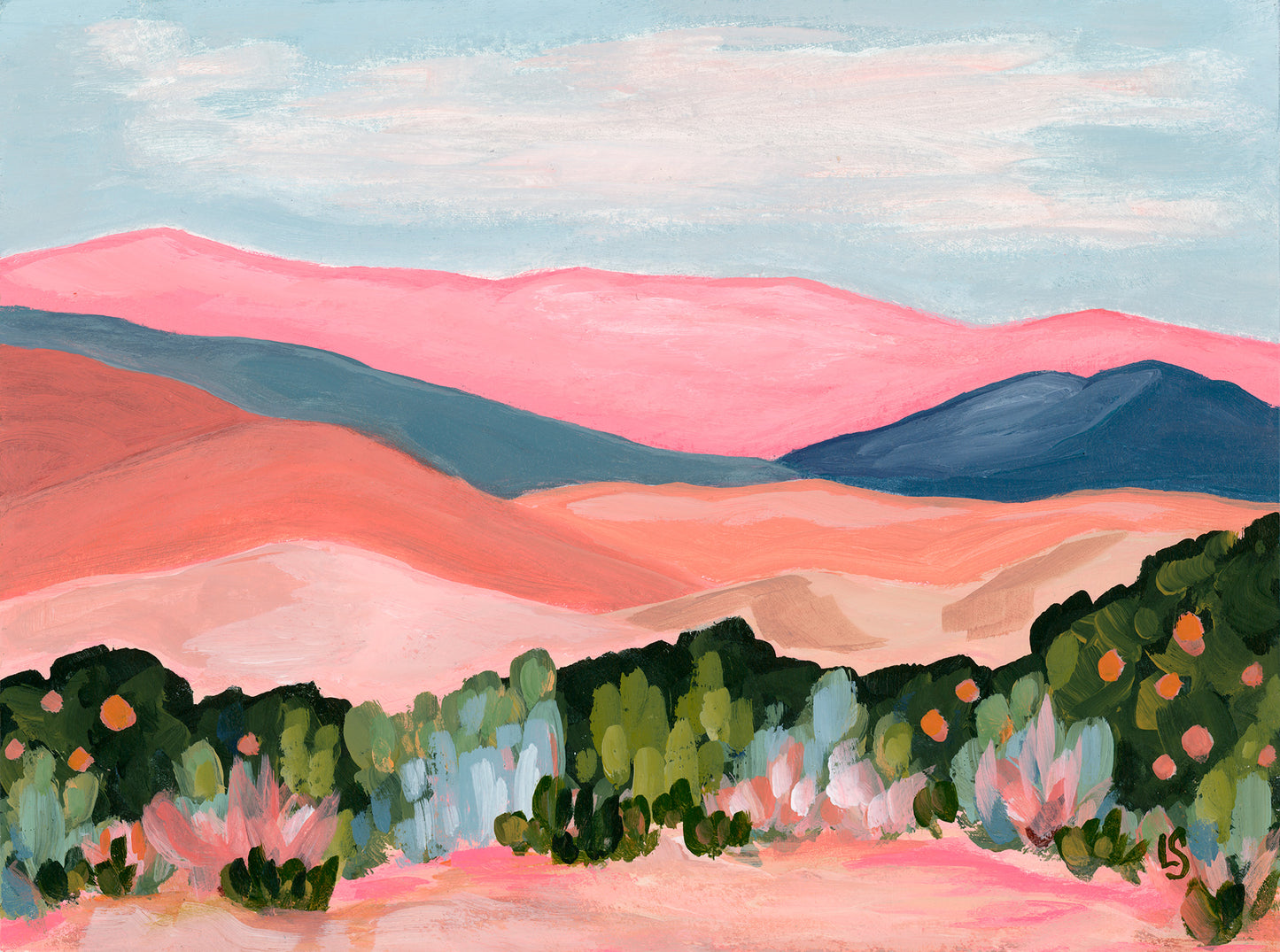 Ojai Print: Abstract Mountain Art, Topa Topa Mountains