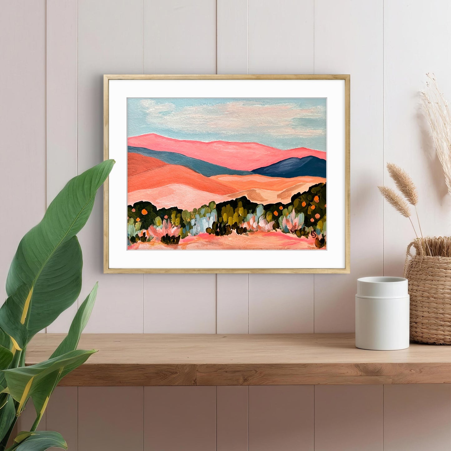 Ojai California Painting: Abstract Mountain Art, Topa Topa Mountains