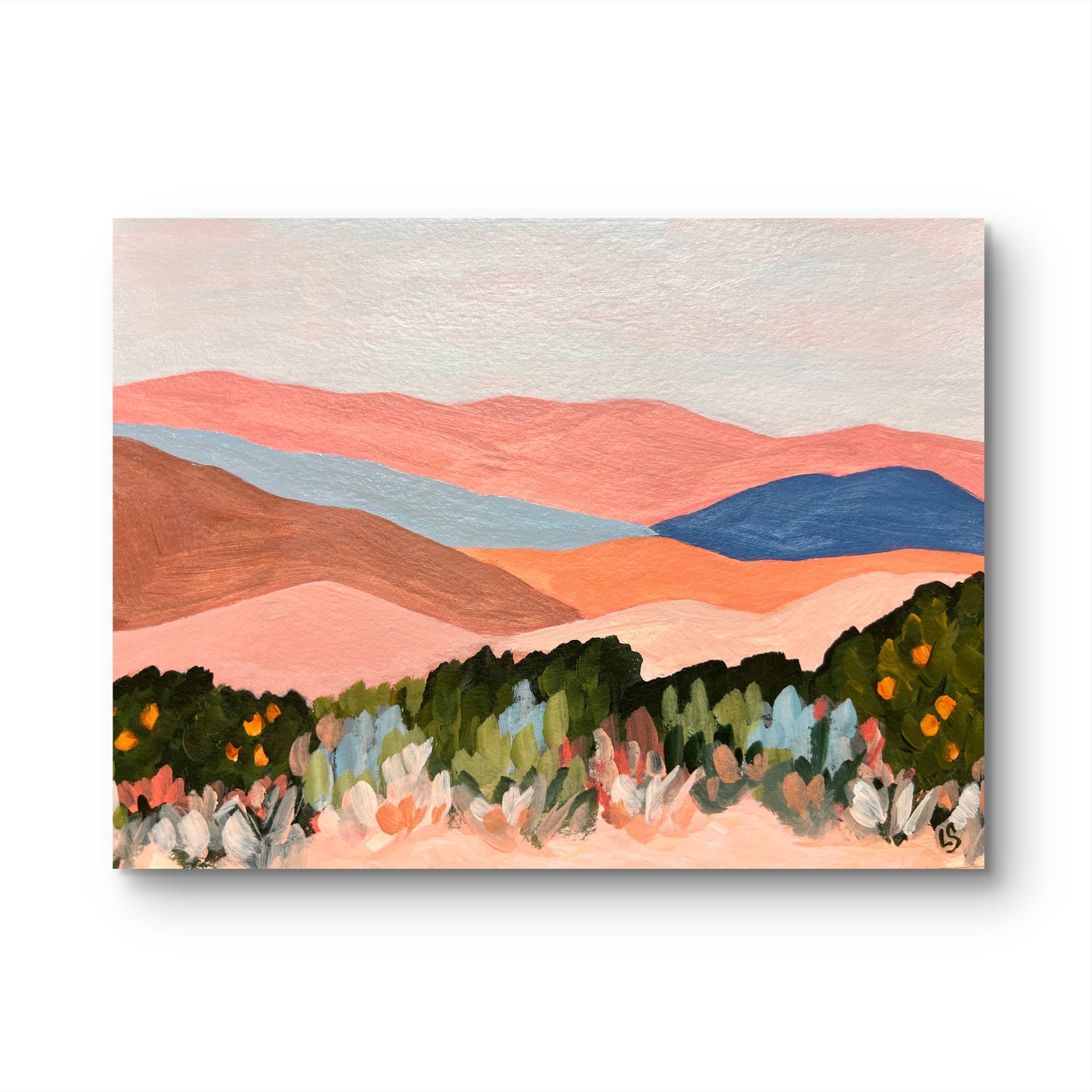 Ojai California Painting: Abstract Mountain Art
