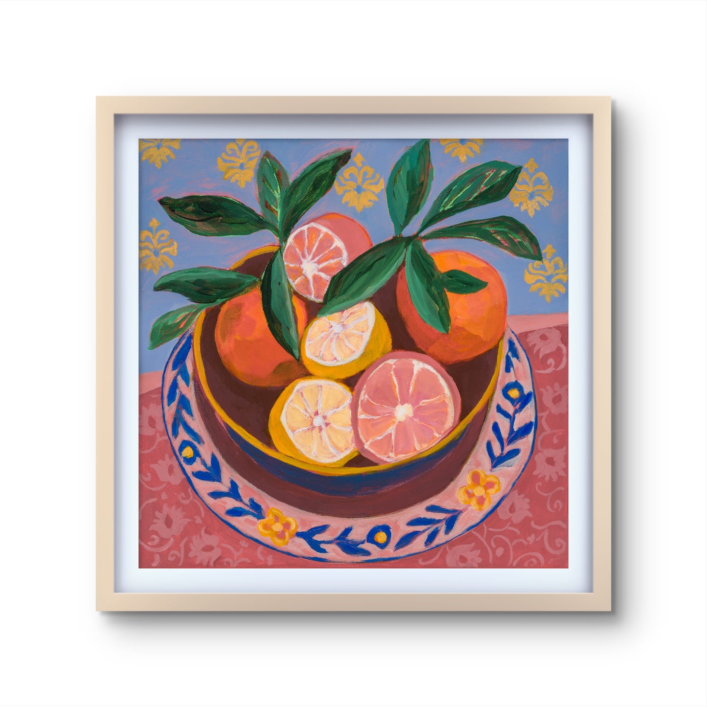 "Citrus Damask" - Art Print